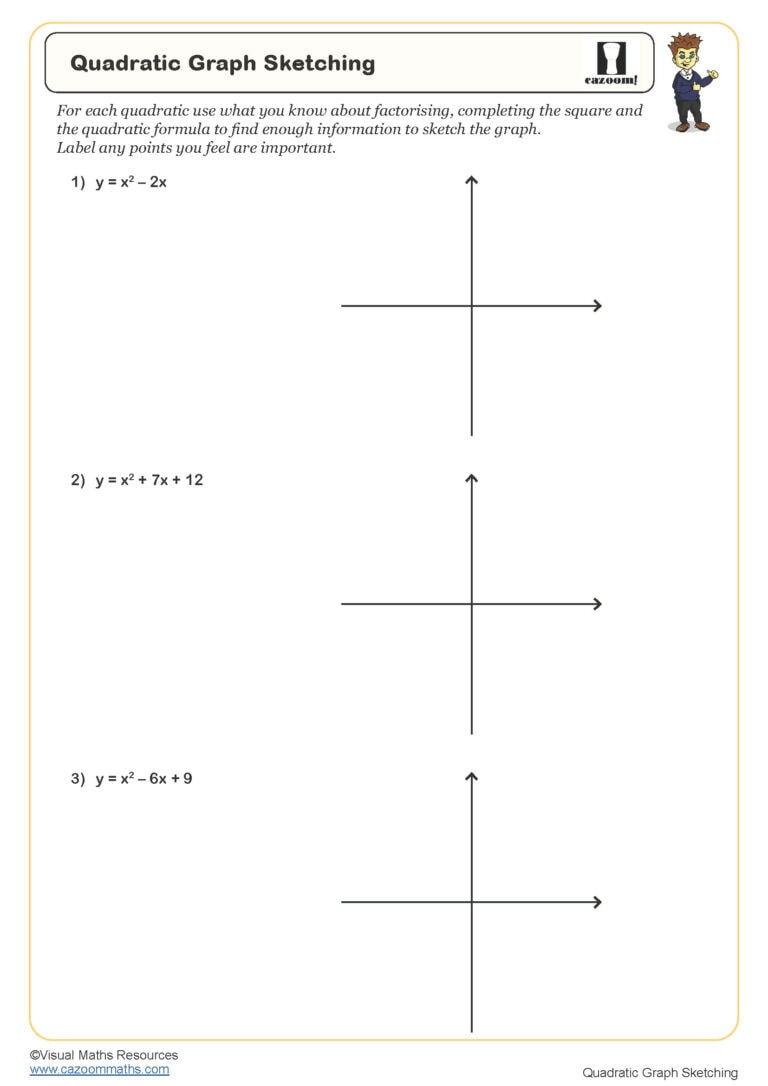 80 Printable Graphing Quadratic Review Worksheet 16