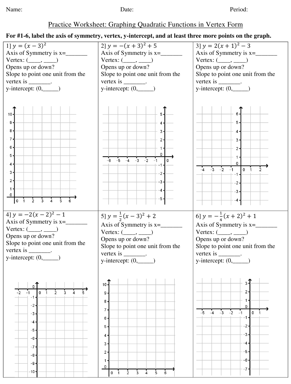 80 Printable Graphing Quadratic Review Worksheet 21