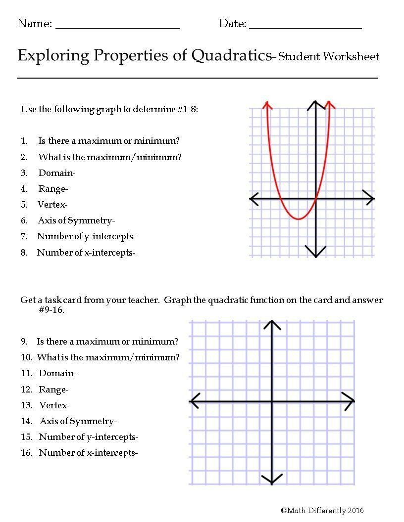 80 Printable Graphing Quadratic Review Worksheet 26