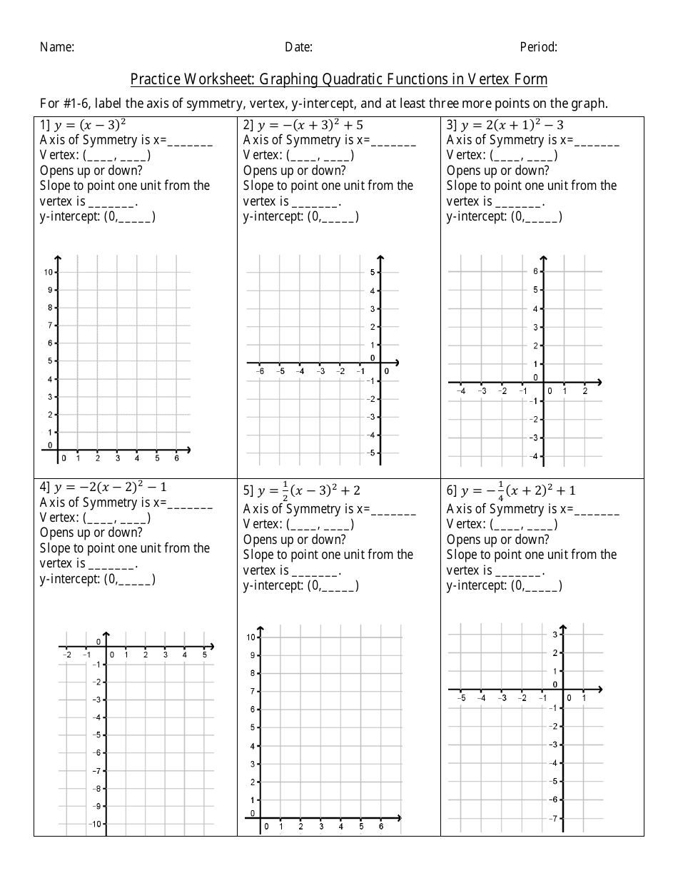 80 Printable Graphing Quadratic Review Worksheet 27