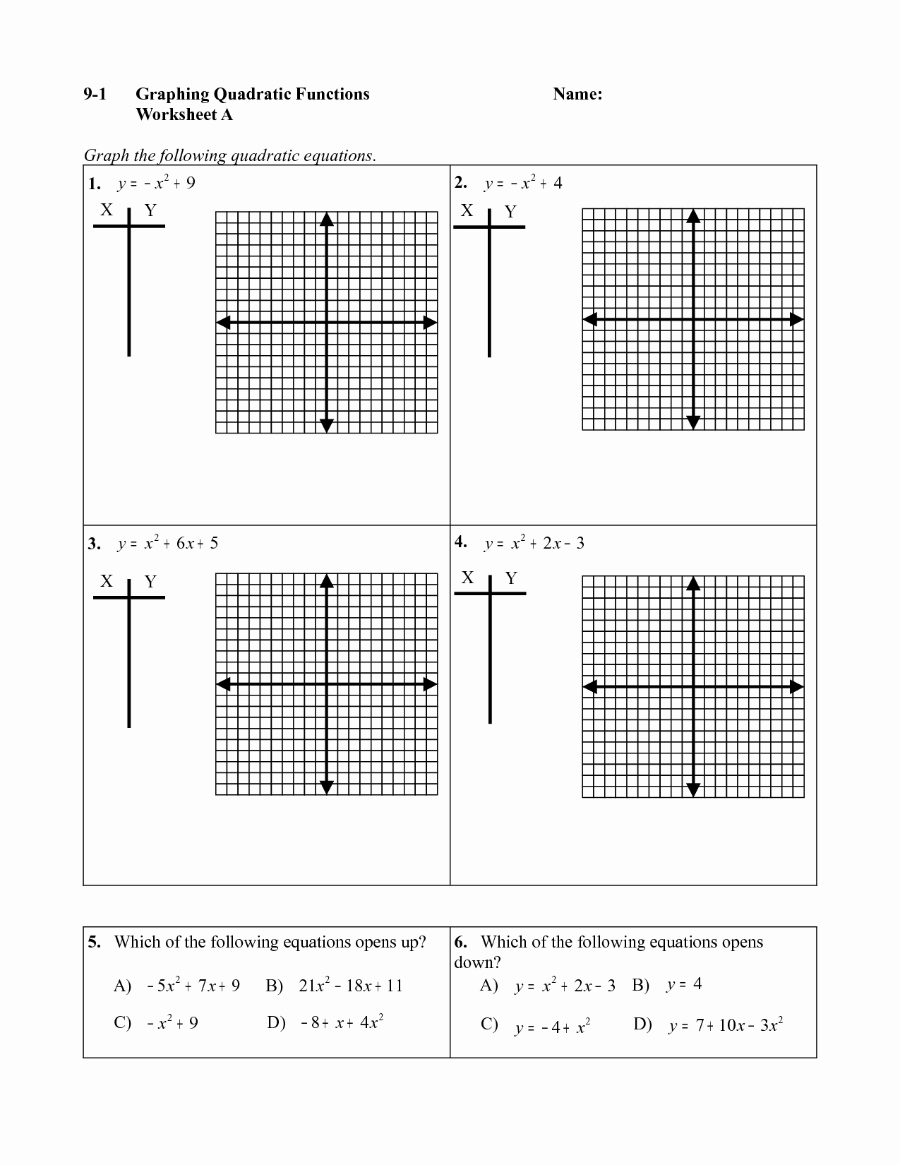 80 Printable Graphing Quadratic Review Worksheet 57