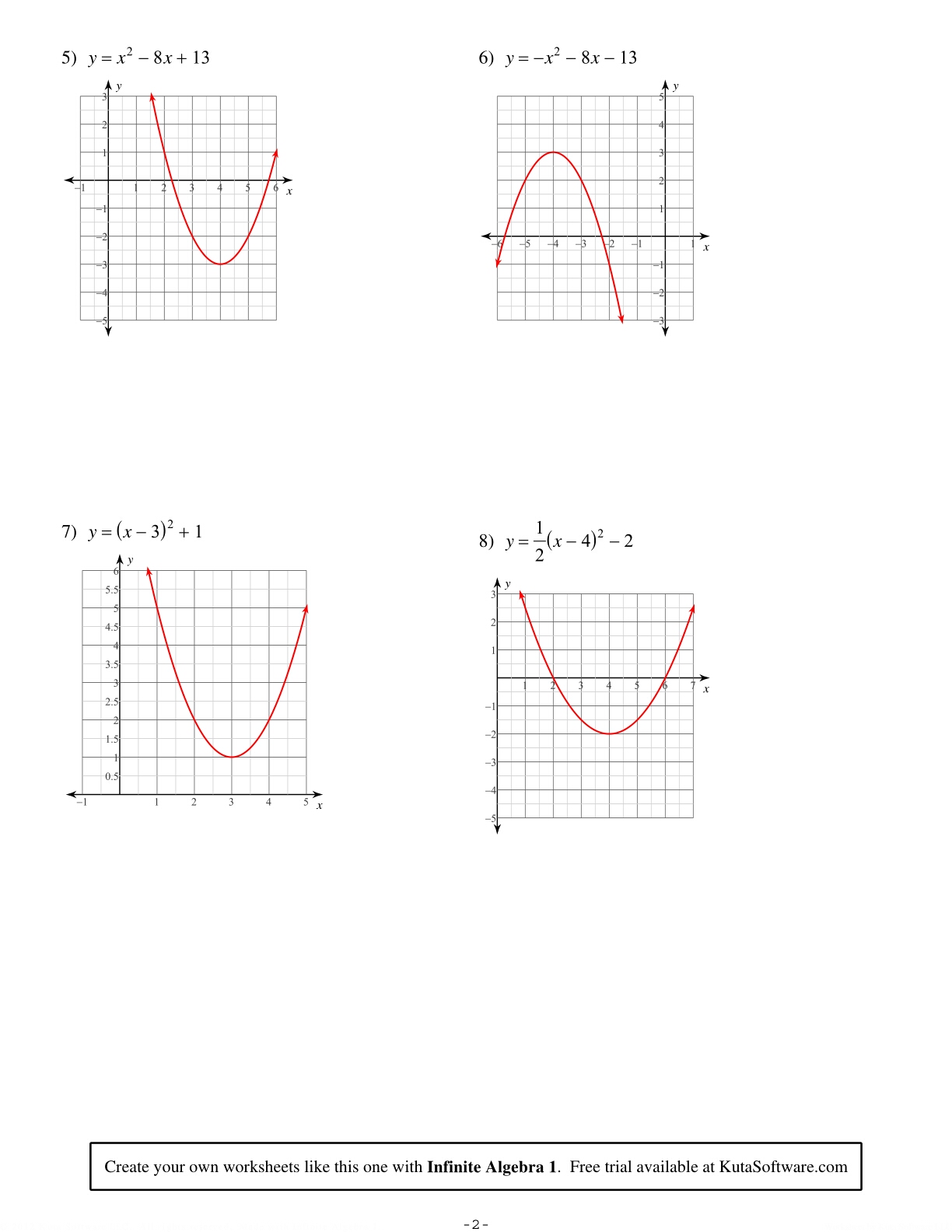 80 Printable Graphing Quadratic Review Worksheet 62