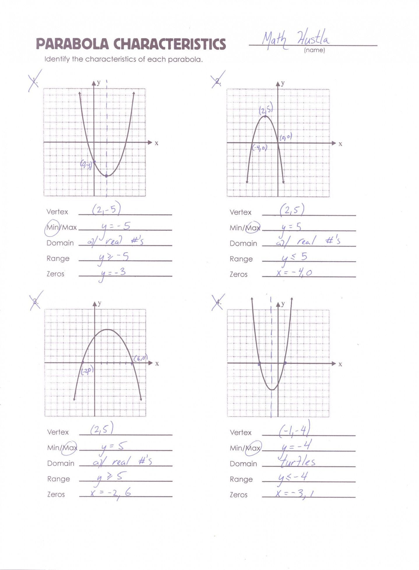 80 Printable Graphing Quadratic Review Worksheet 9