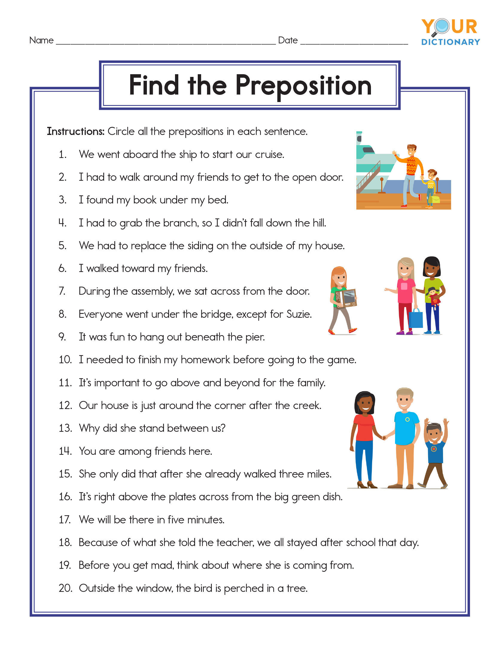 80 Printable In On Preposition Worksheets 11