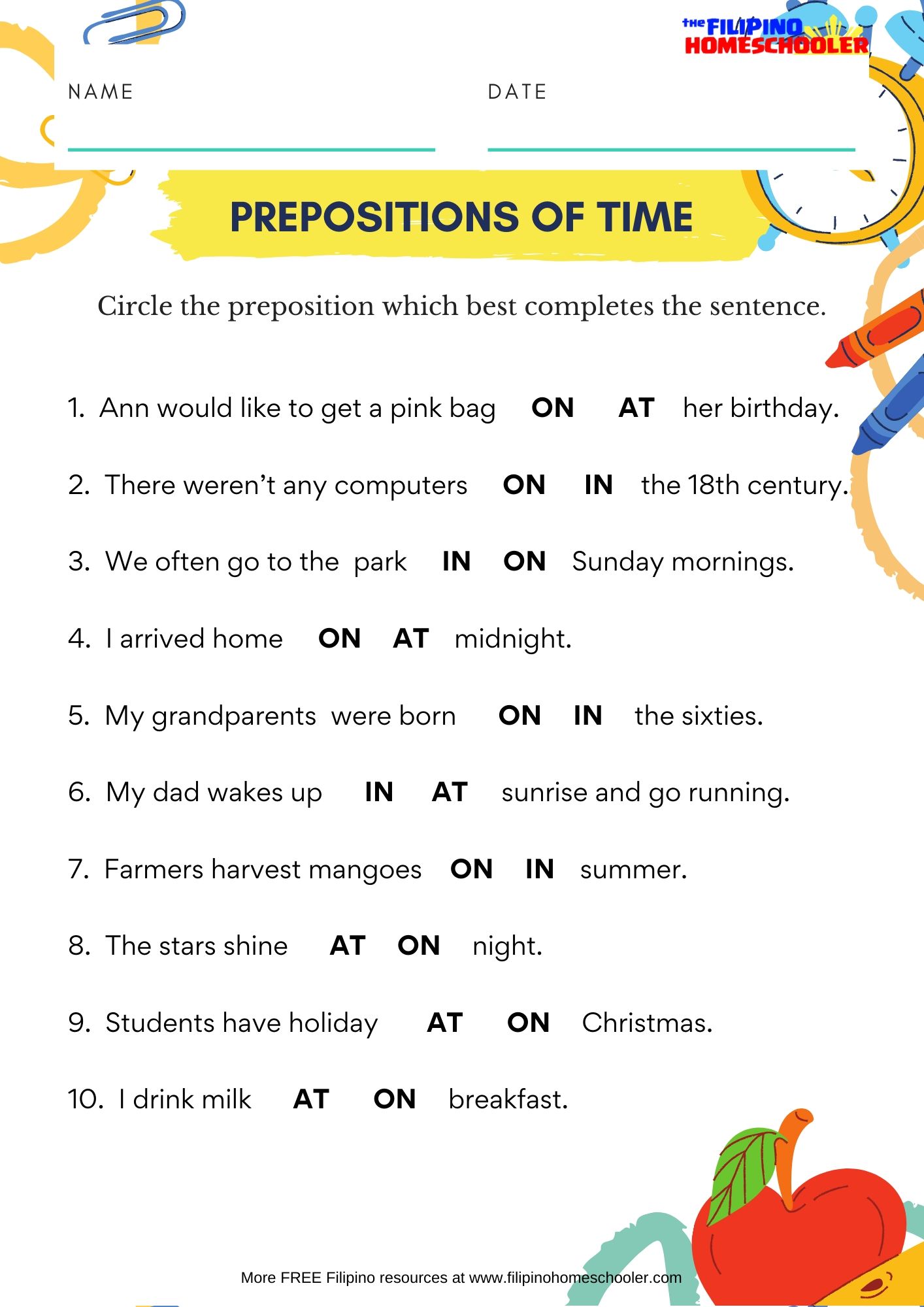 80 Printable In On Preposition Worksheets 22