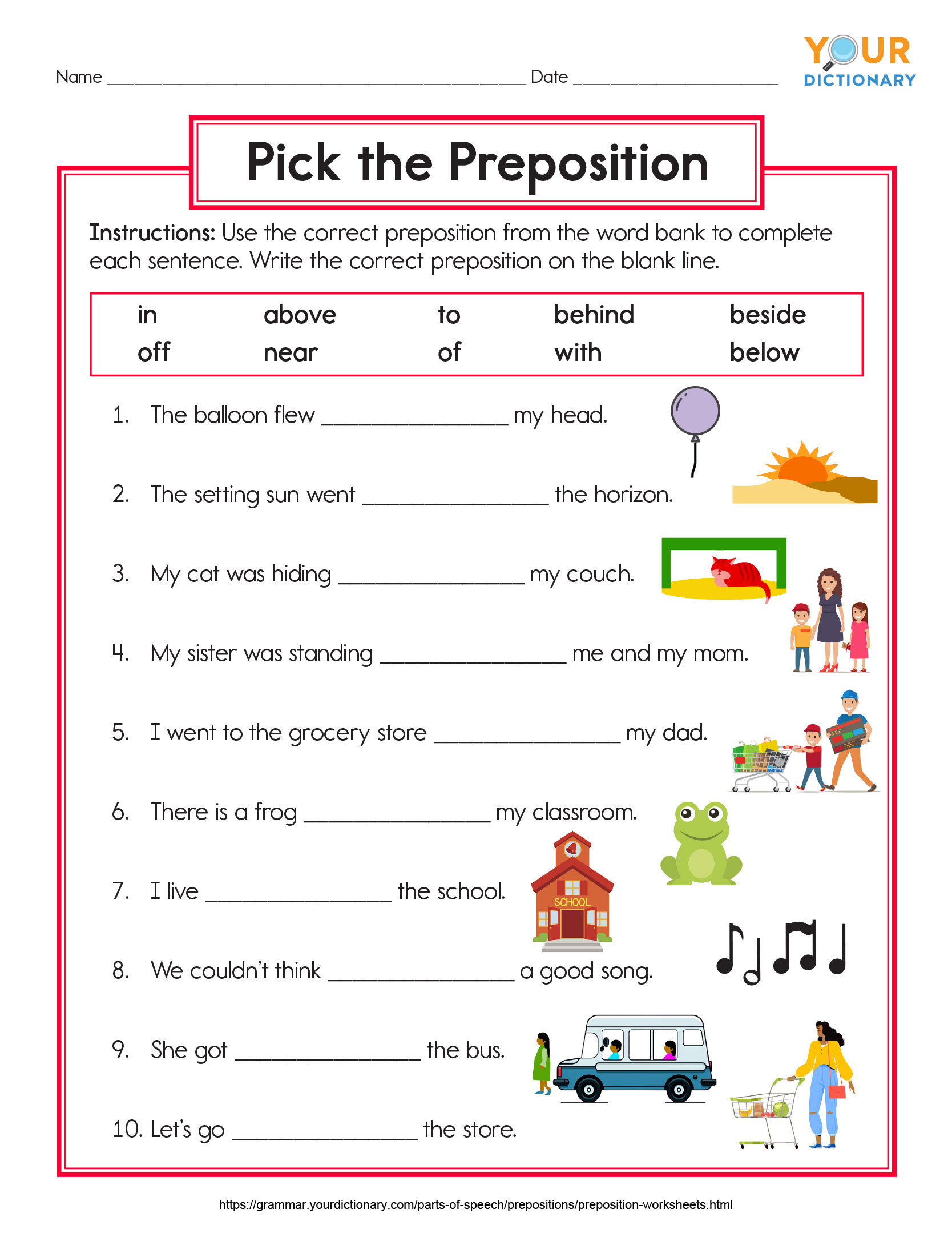 80 Printable In On Preposition Worksheets 28