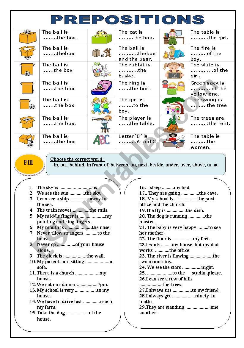 80 Printable In On Preposition Worksheets 29