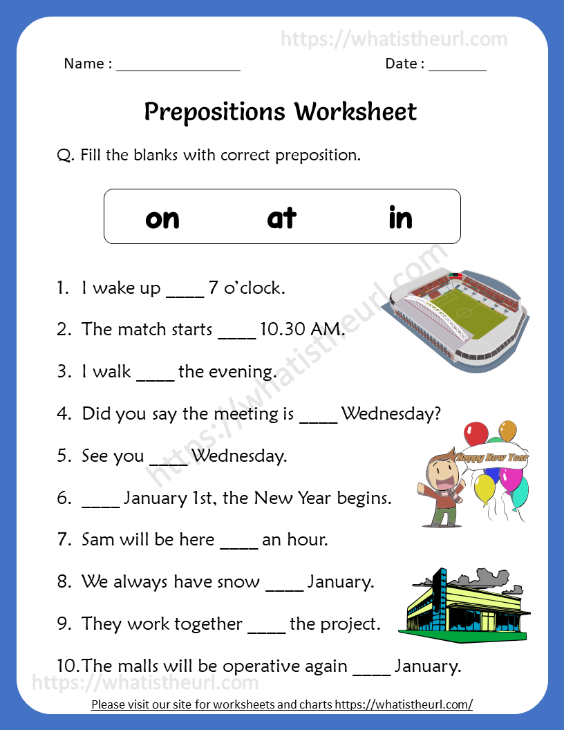 80 Printable In On Preposition Worksheets 6