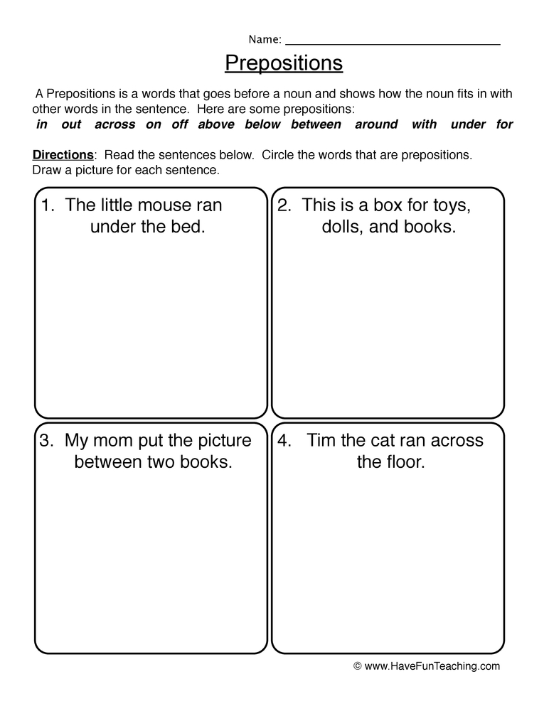 80 Printable In On Preposition Worksheets 60