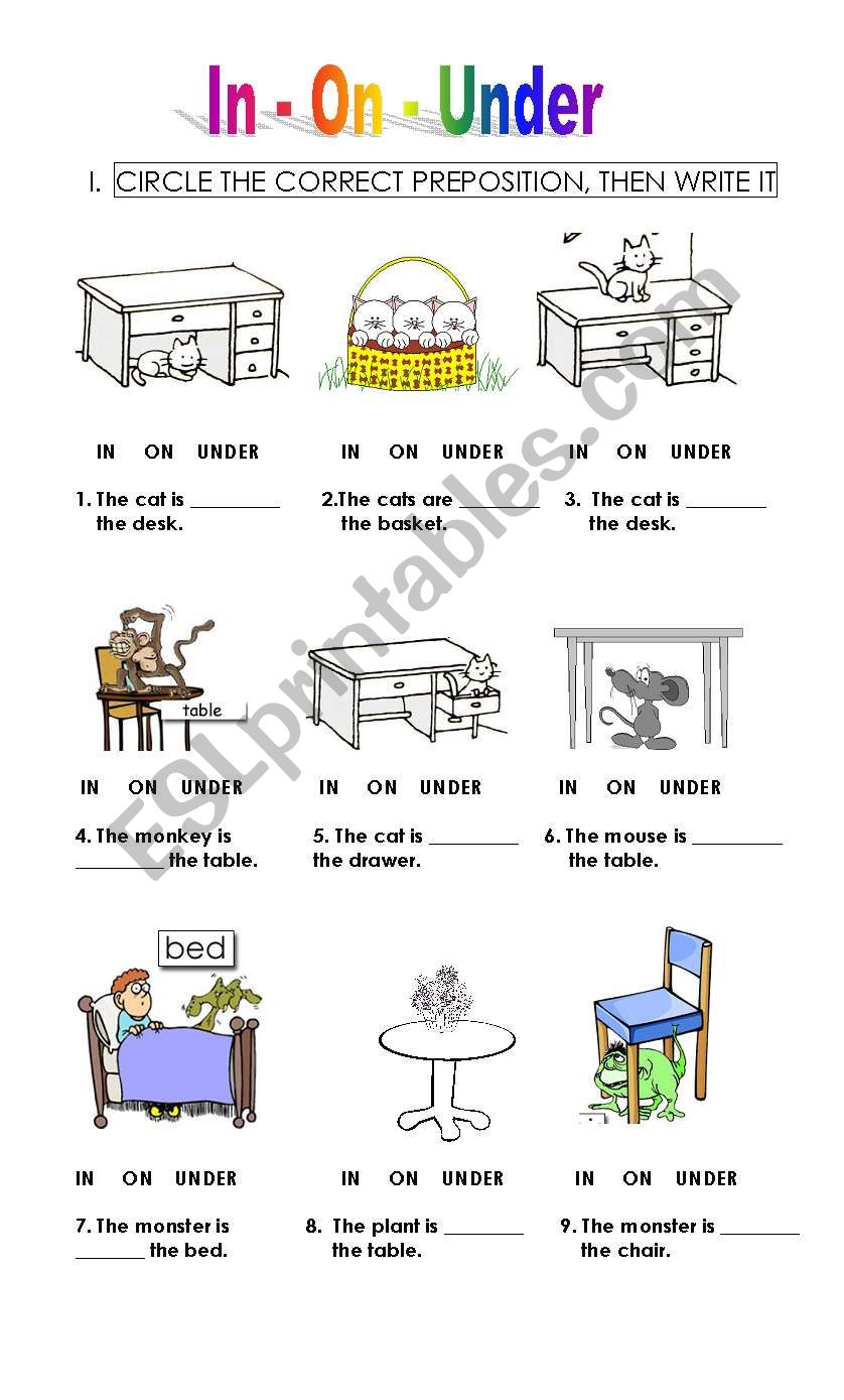 80 Printable In On Preposition Worksheets 64