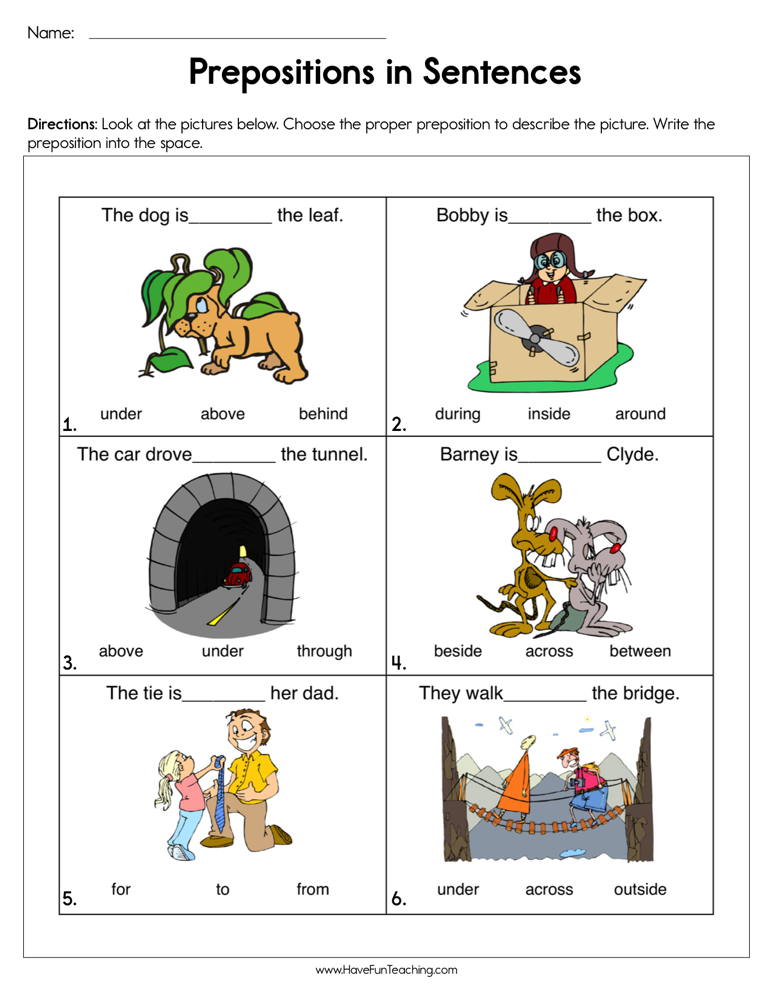 80 Printable In On Preposition Worksheets 66