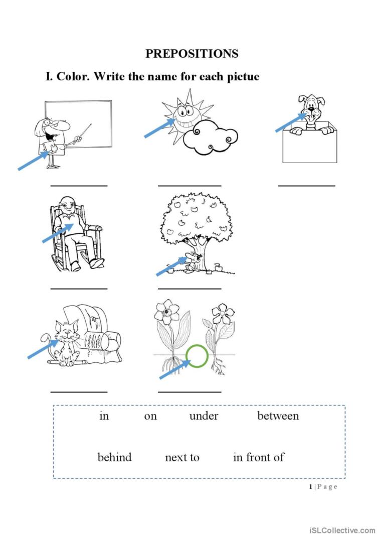 80 Printable In On Preposition Worksheets 69