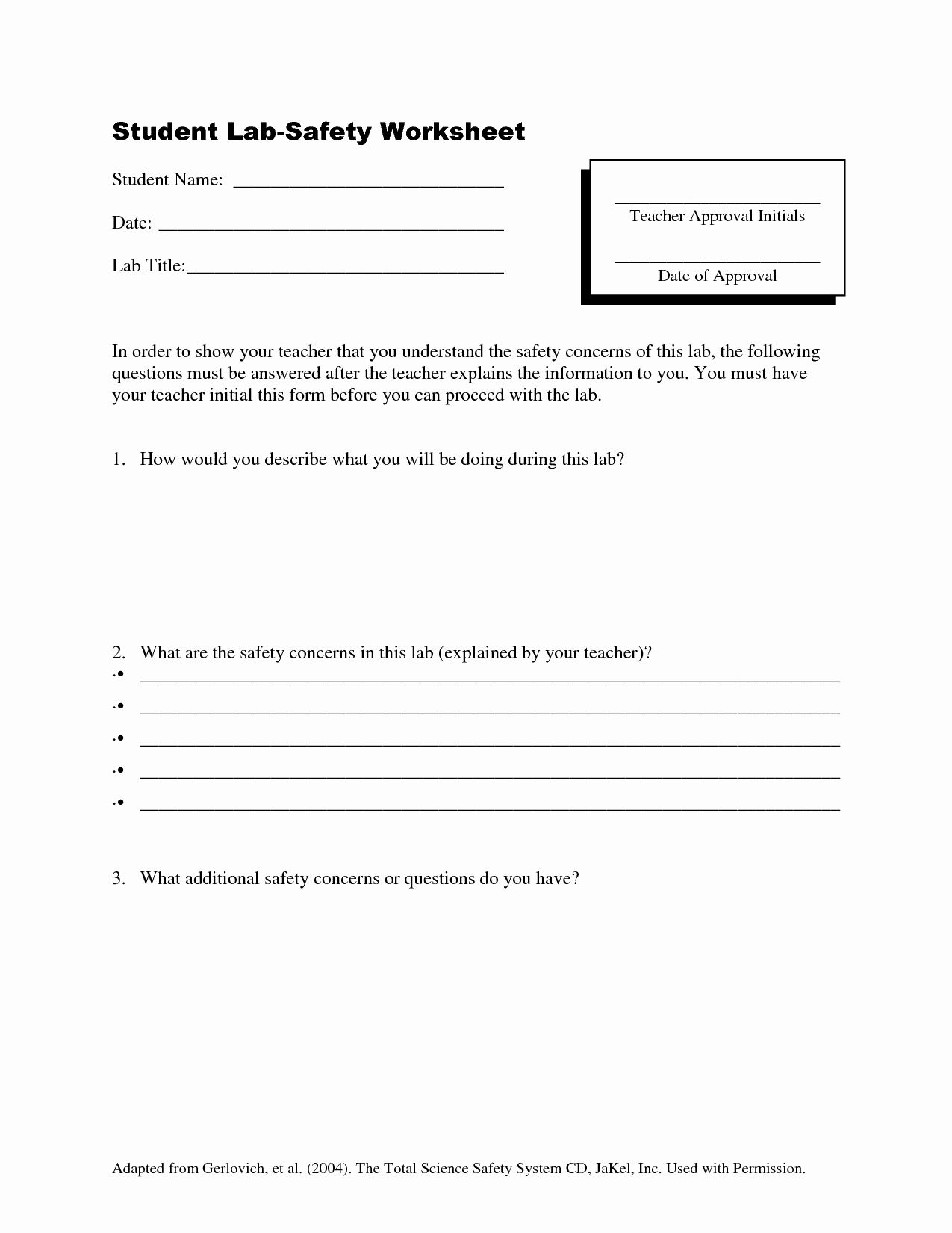 80 Printable Lab Safety Worksheet Answers 19