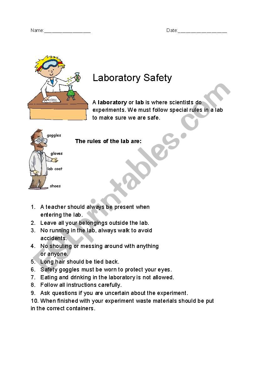 80 Printable Lab Safety Worksheet Answers 66