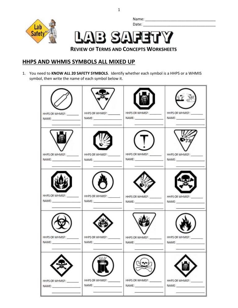 80 Printable Lab Safety Worksheet Answers 75