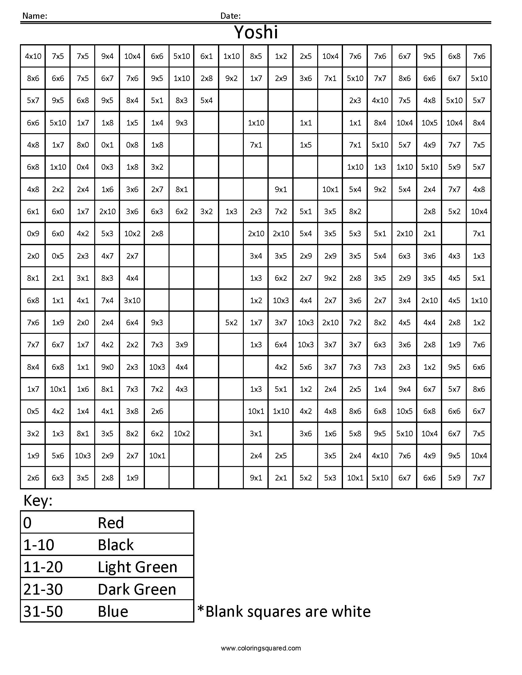 80 Printable Multiplication Worksheets To Color 12