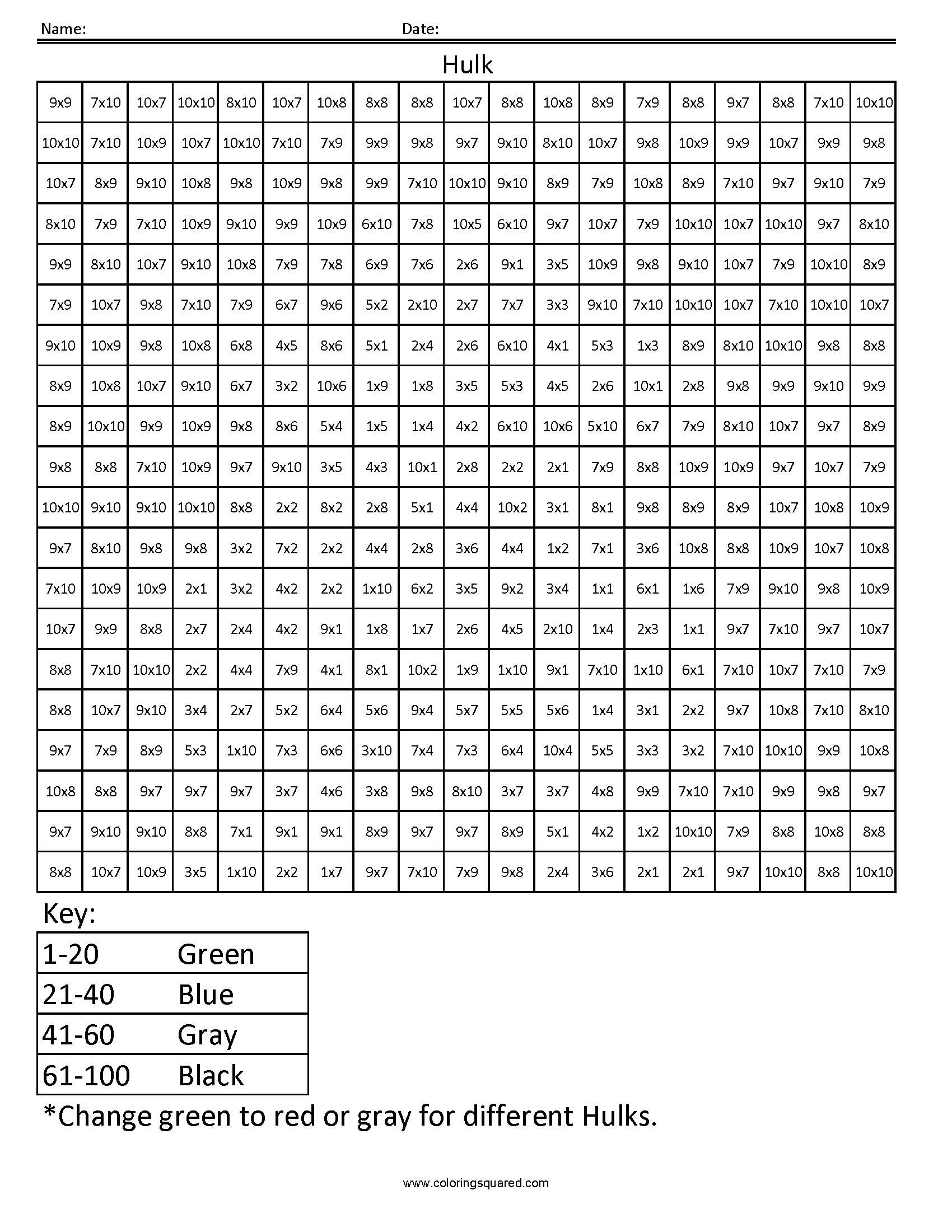 80 Printable Multiplication Worksheets To Color 15