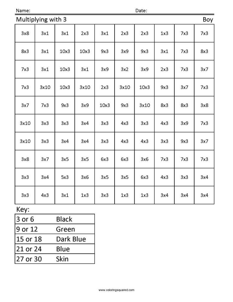 80 Printable Multiplication Worksheets To Color 19