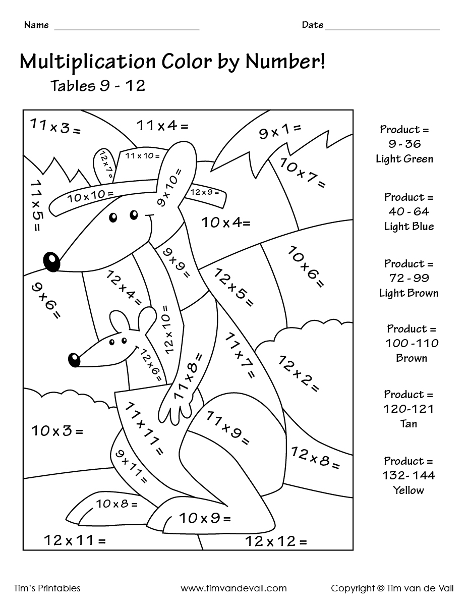 80 Printable Multiplication Worksheets To Color 2