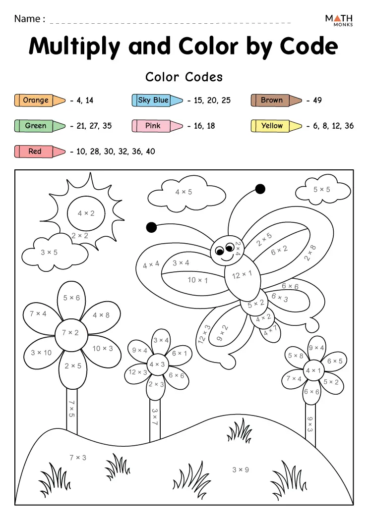 80 Printable Multiplication Worksheets To Color 22