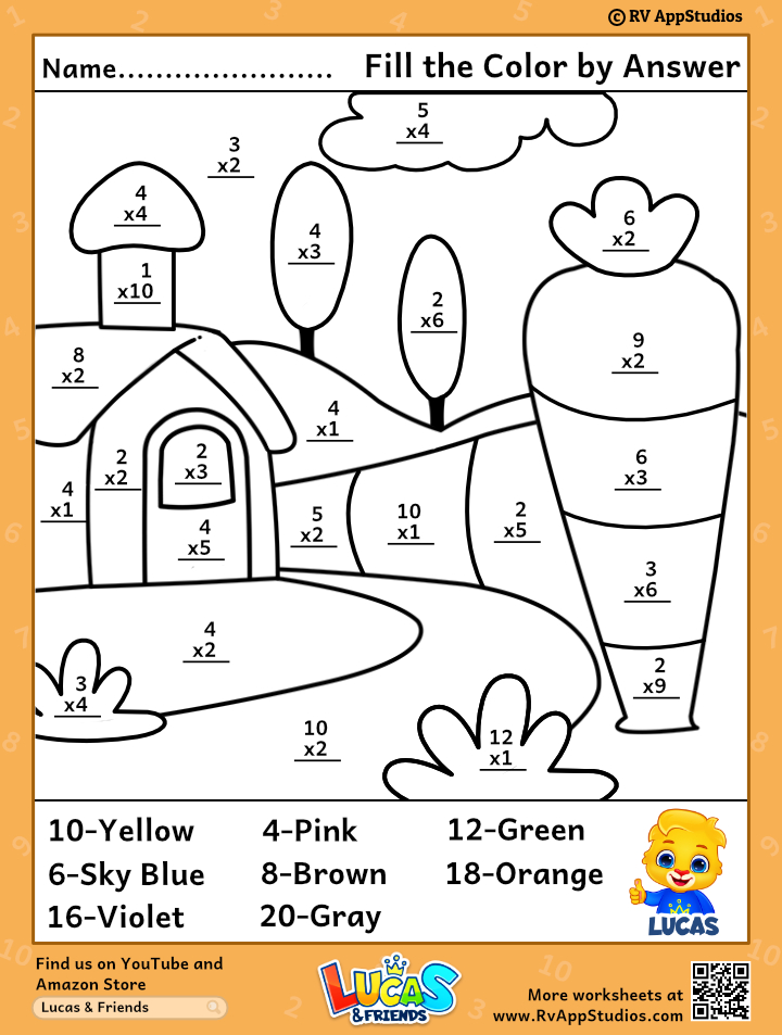 80 Printable Multiplication Worksheets To Color 26