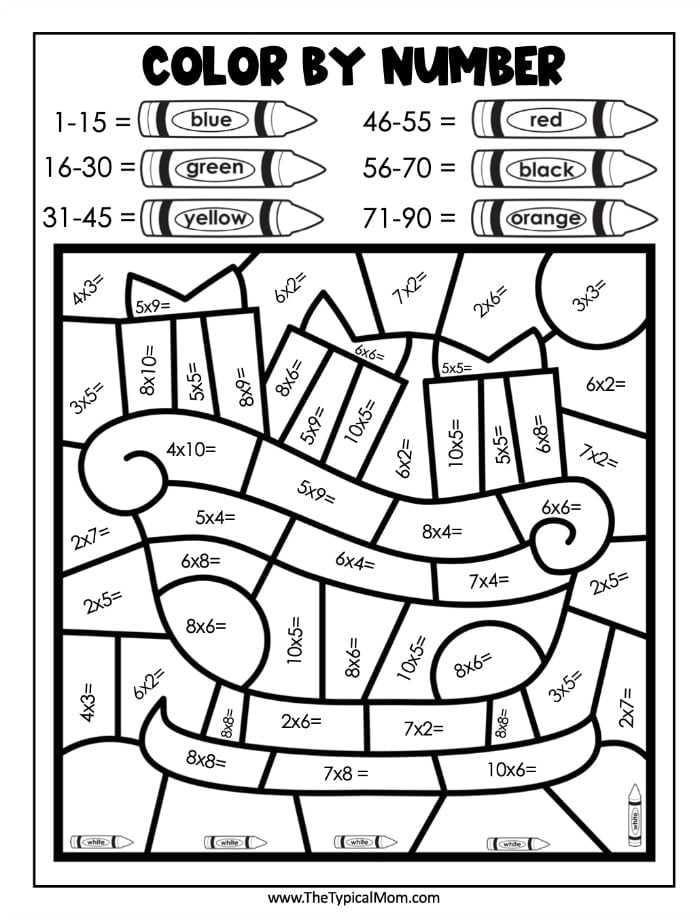 80 Printable Multiplication Worksheets To Color 53