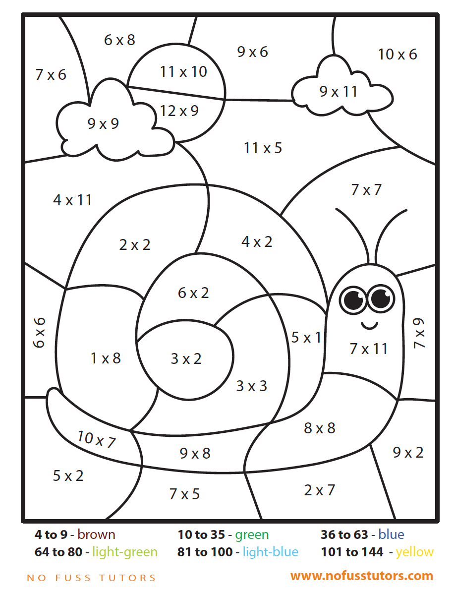 80 Printable Multiplication Worksheets To Color 61