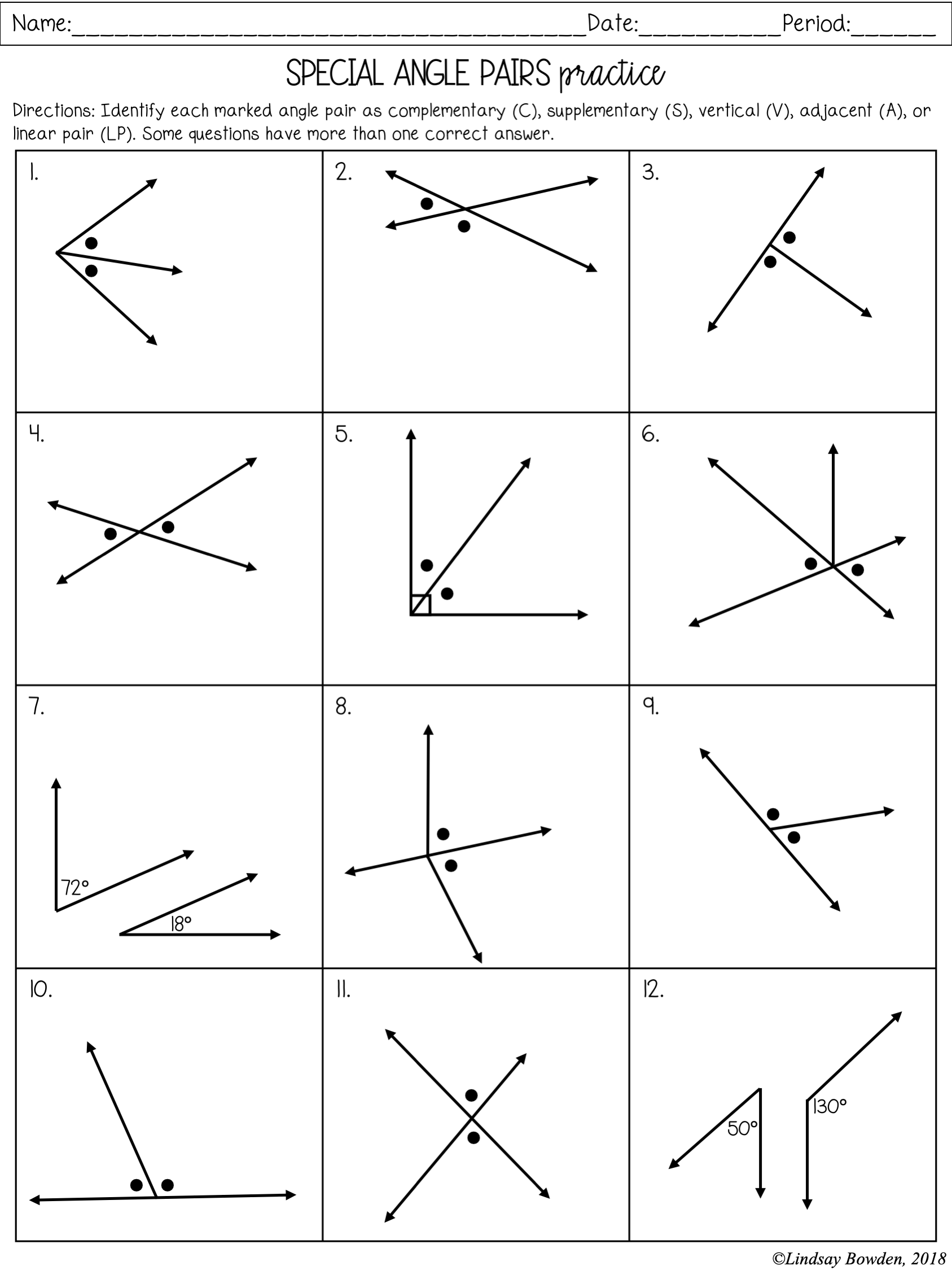 80 Printable Names Of Angles Worksheet 14