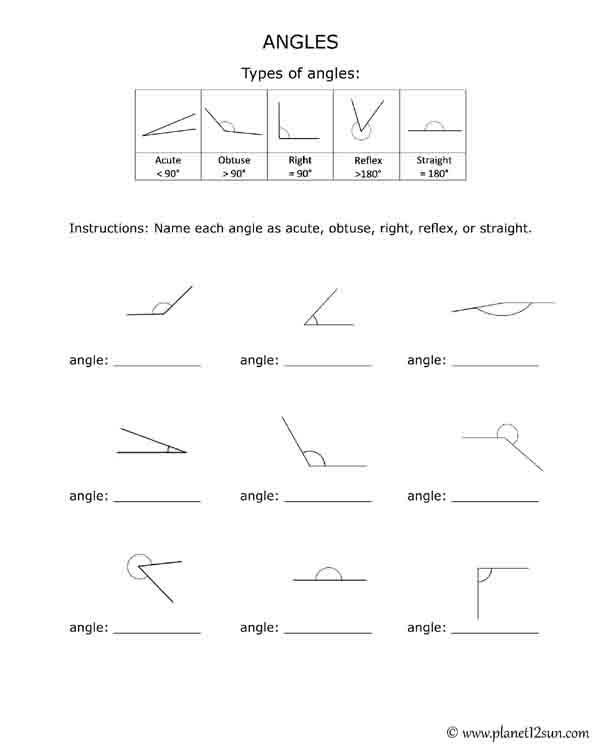 80 Printable Names Of Angles Worksheet 2