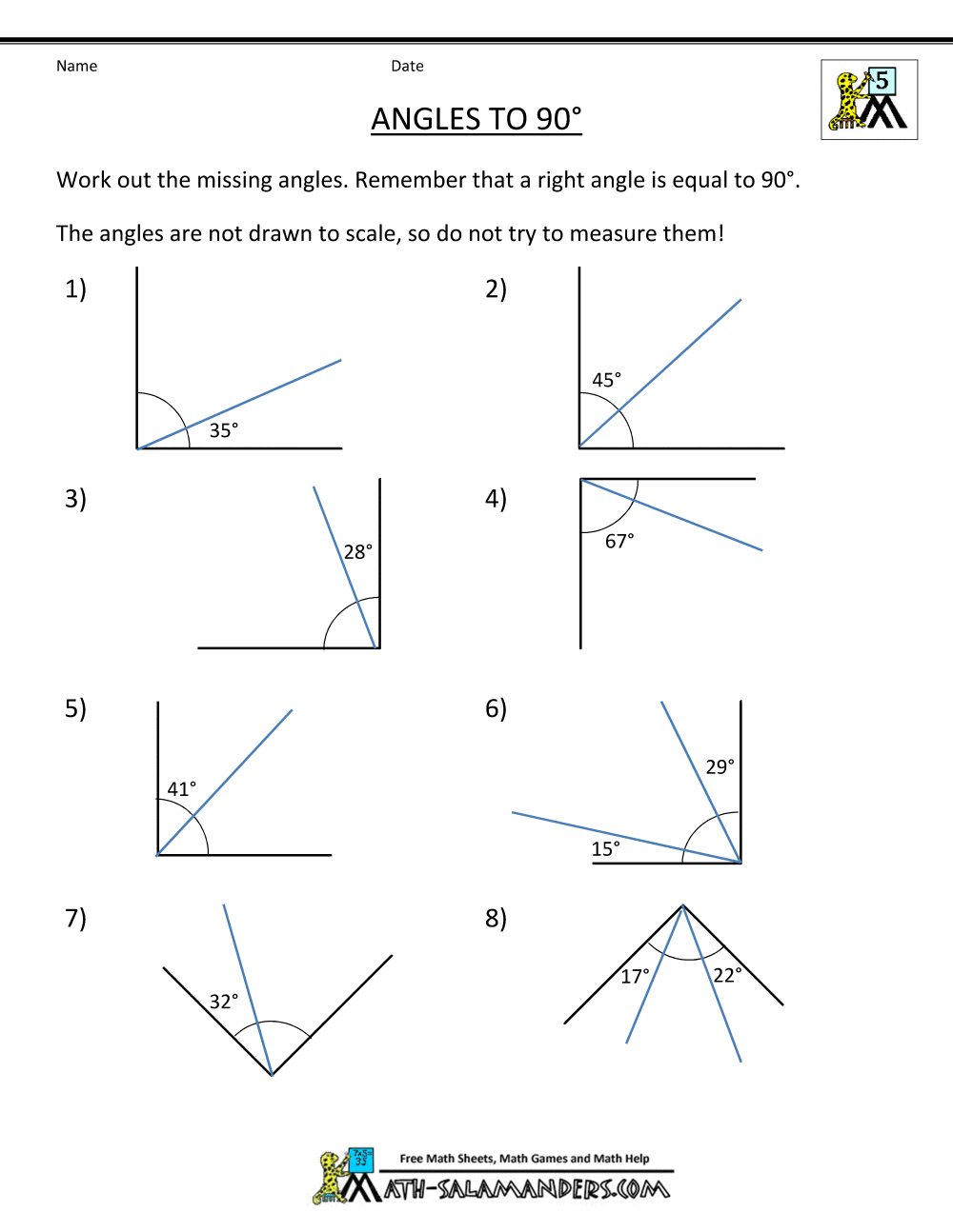 80 Printable Names Of Angles Worksheet 35