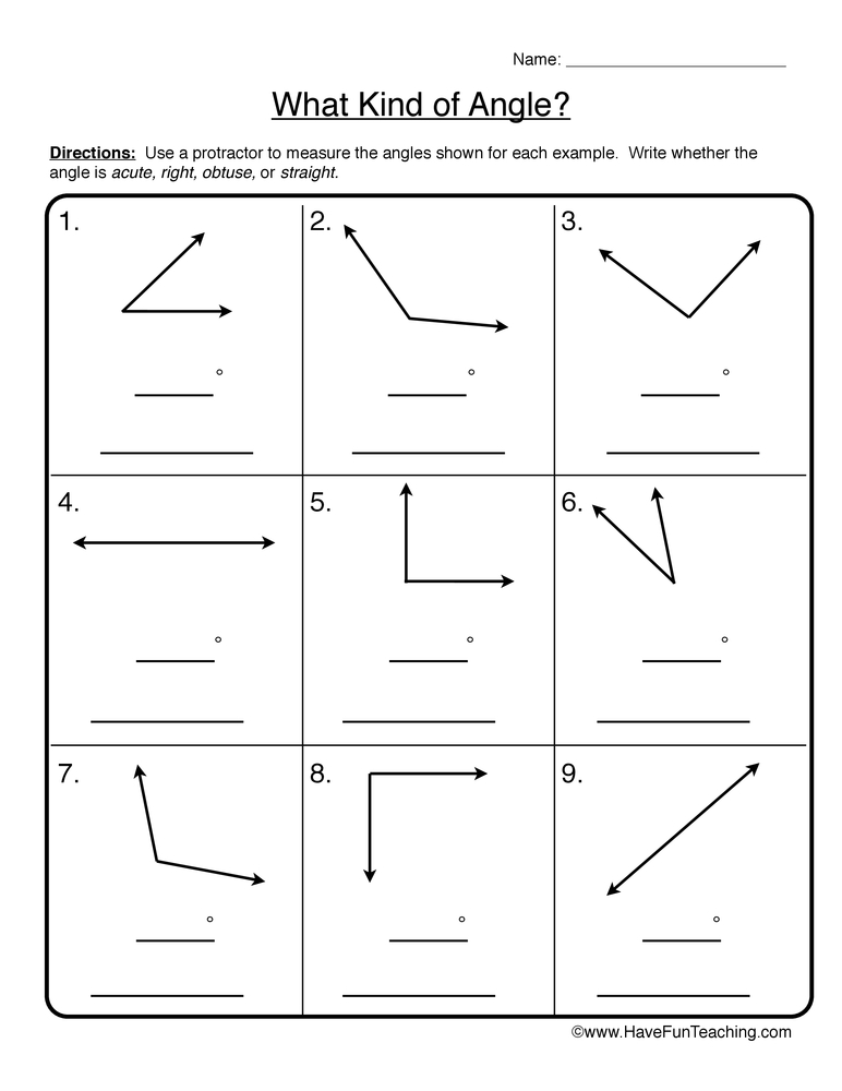 80 Printable Names Of Angles Worksheet 40