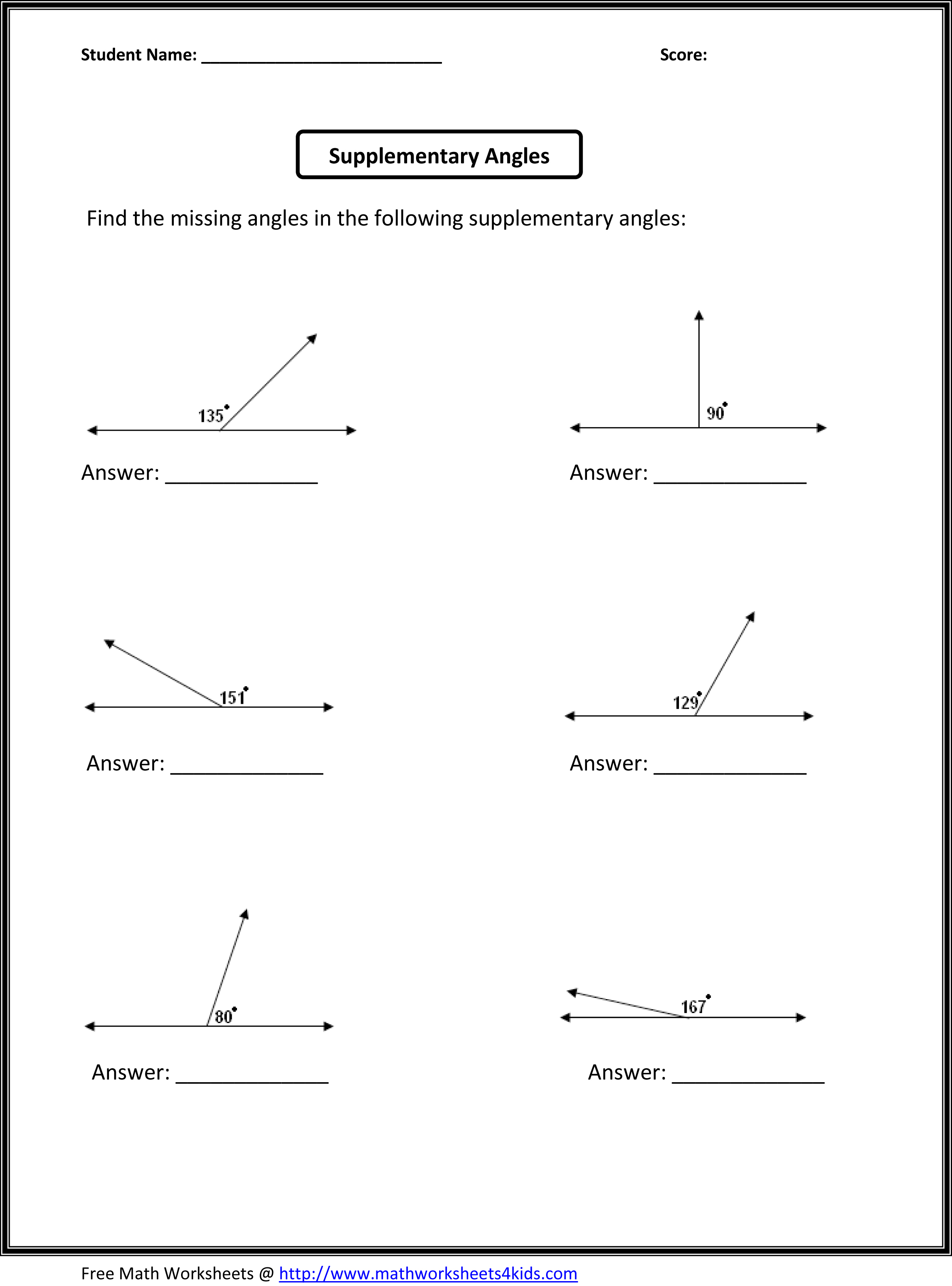 80 Printable Names Of Angles Worksheet 48