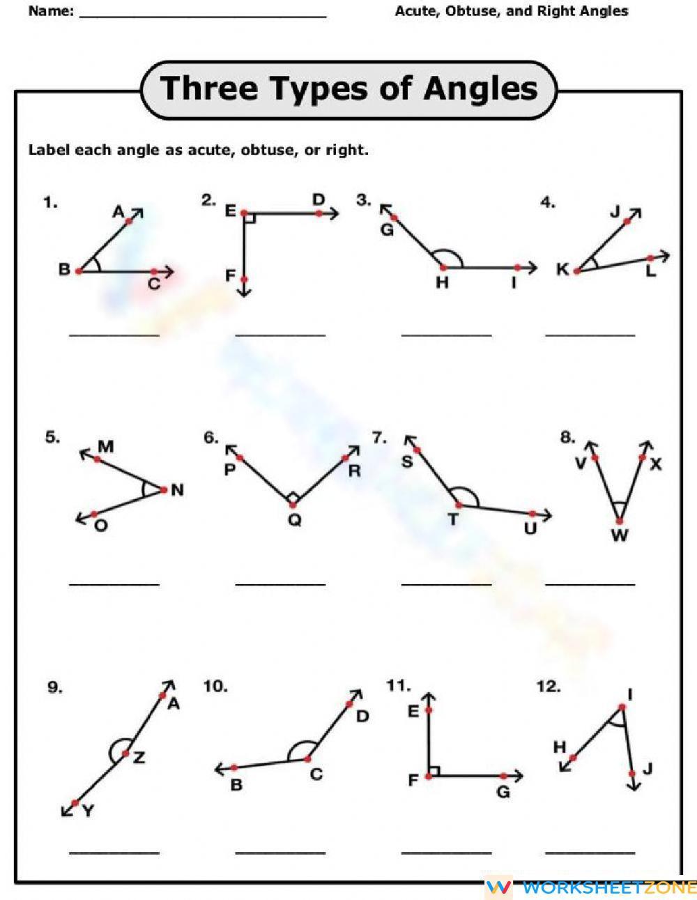 80 Printable Names Of Angles Worksheet 51