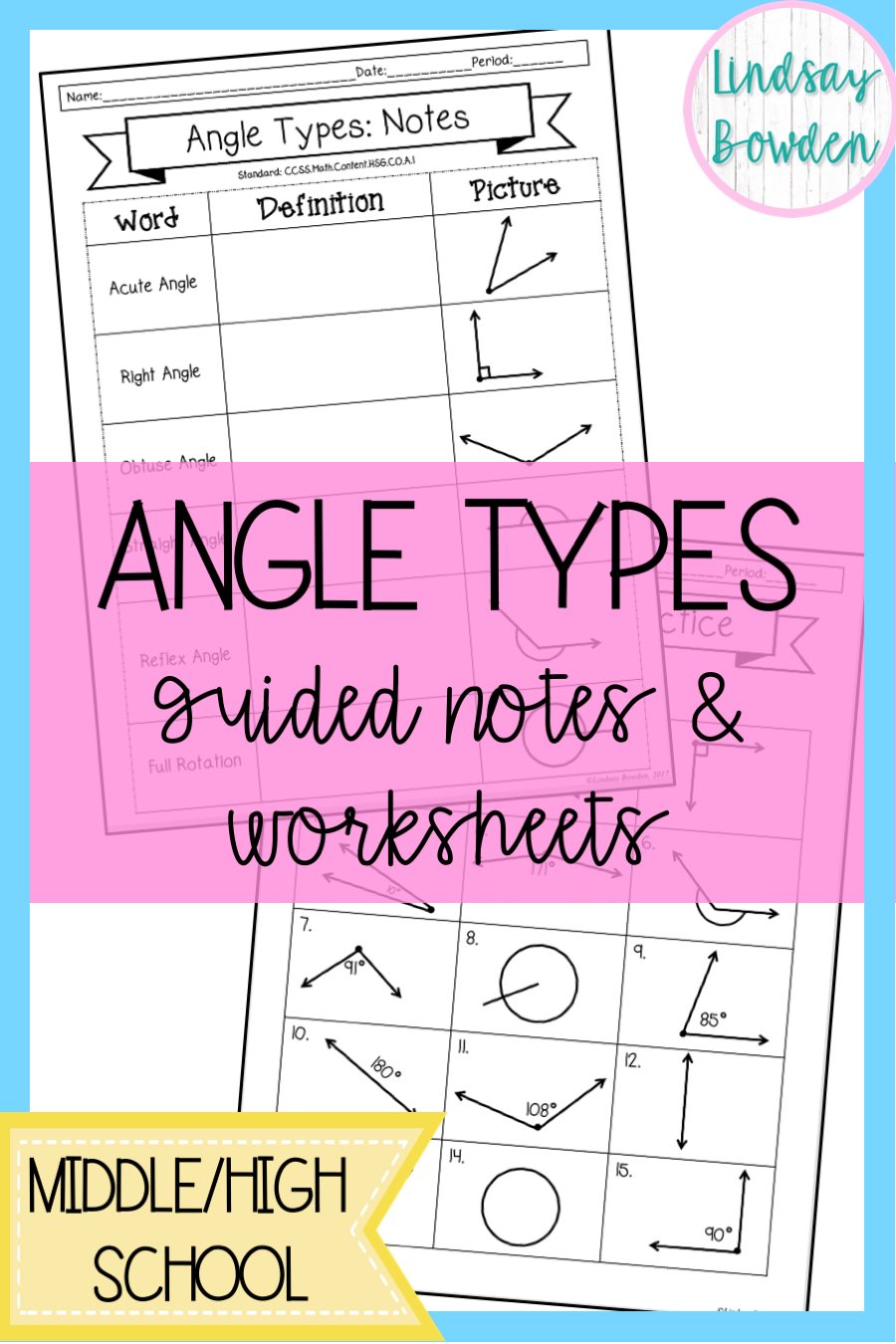 80 Printable Names Of Angles Worksheet 53