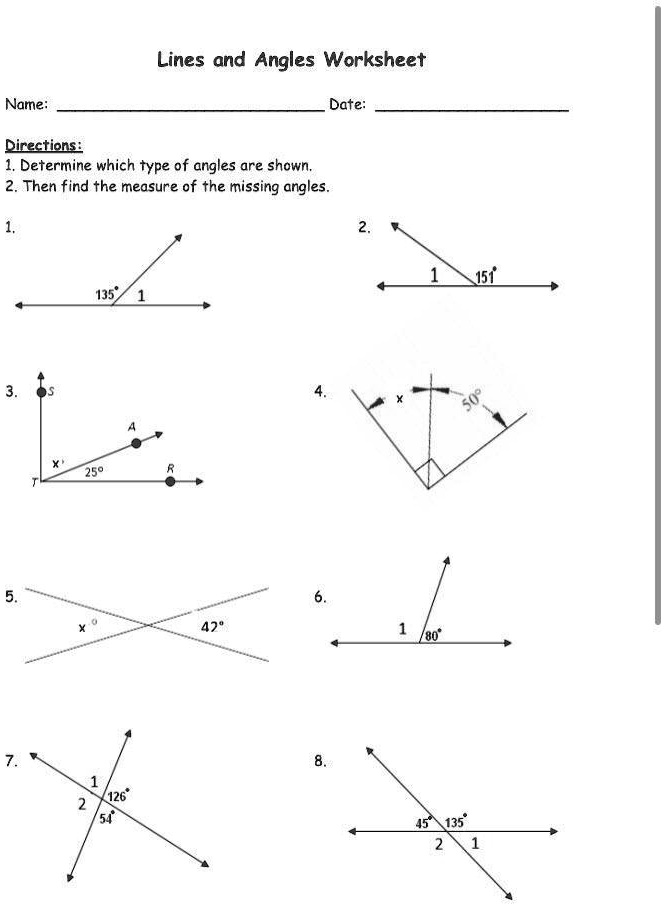 80 Printable Names Of Angles Worksheet 54