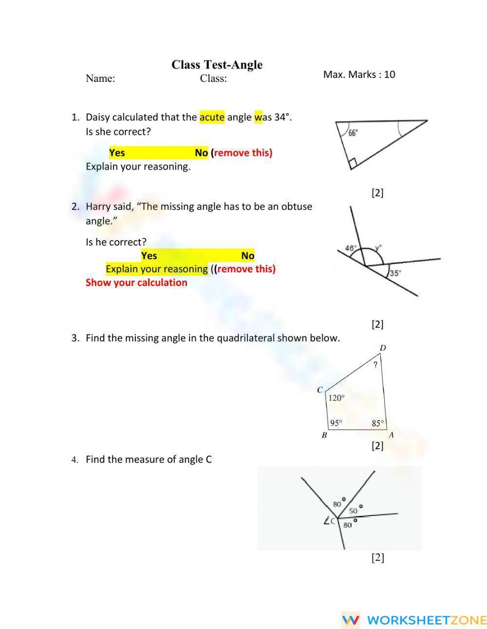 80 Printable Names Of Angles Worksheet 64