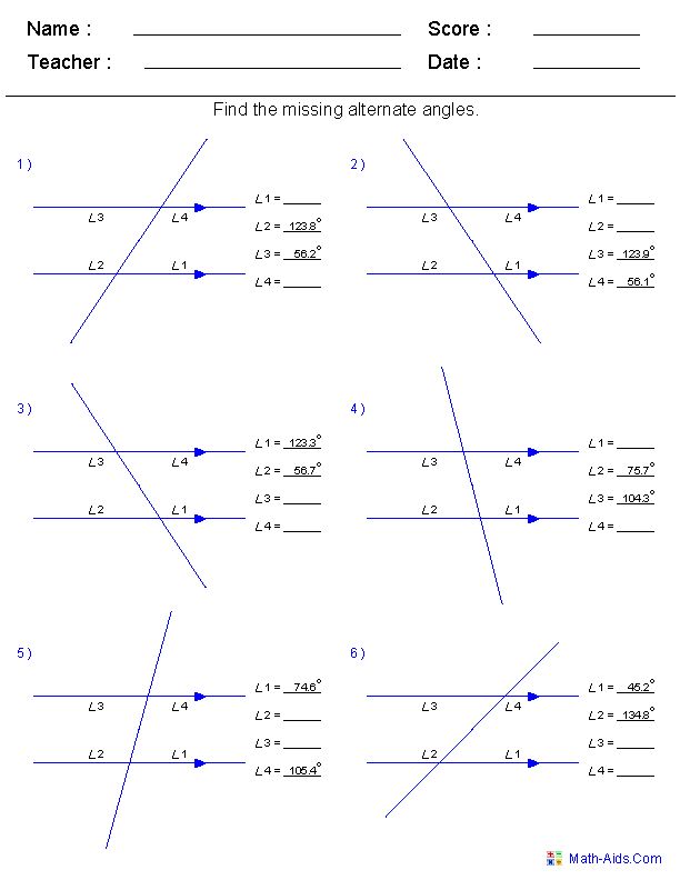 80 Printable Names Of Angles Worksheet 67