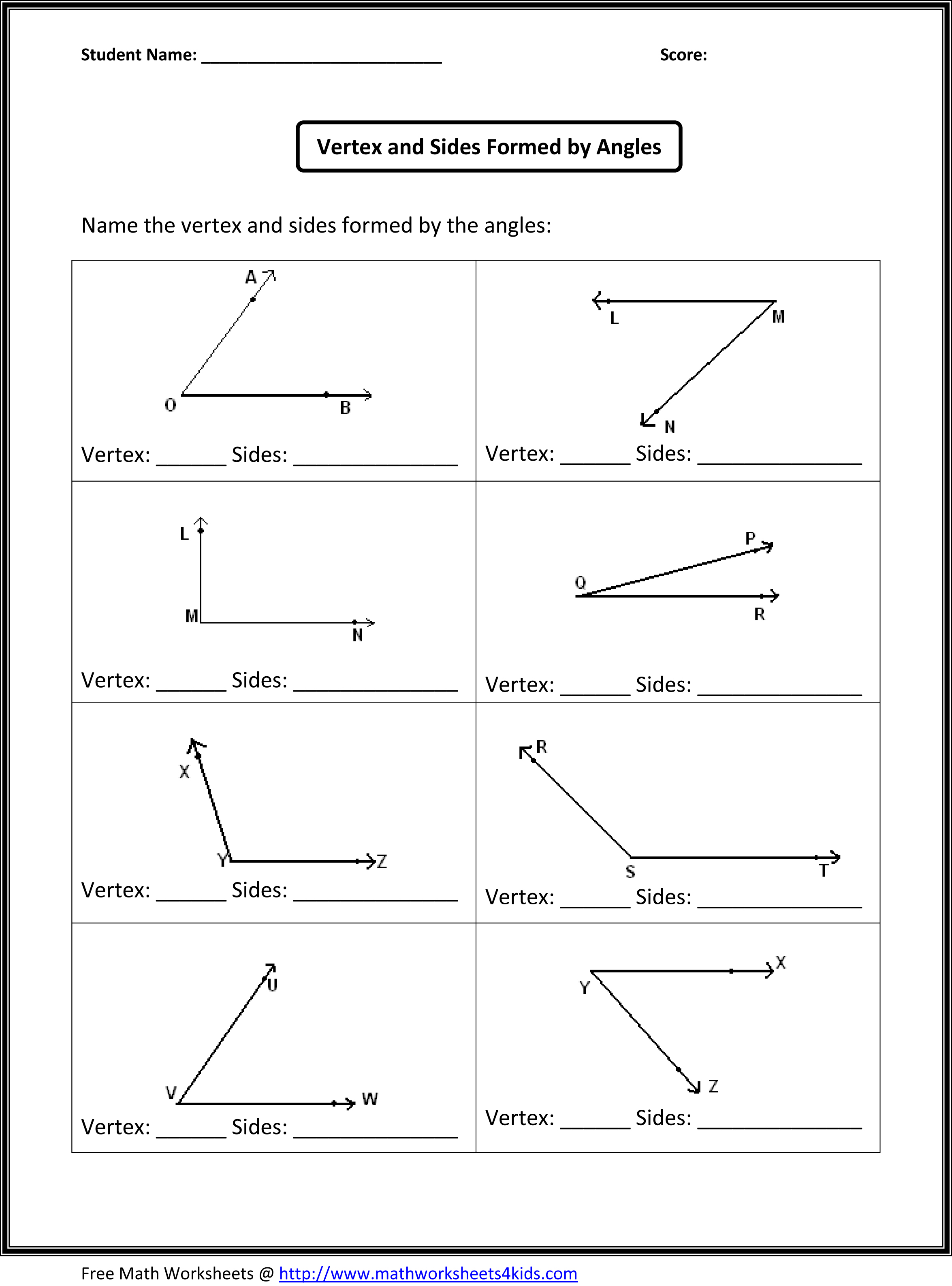 80 Printable Names Of Angles Worksheet 69