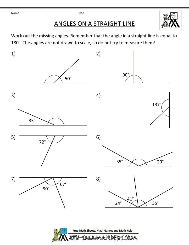 80 Printable Names Of Angles Worksheet 71