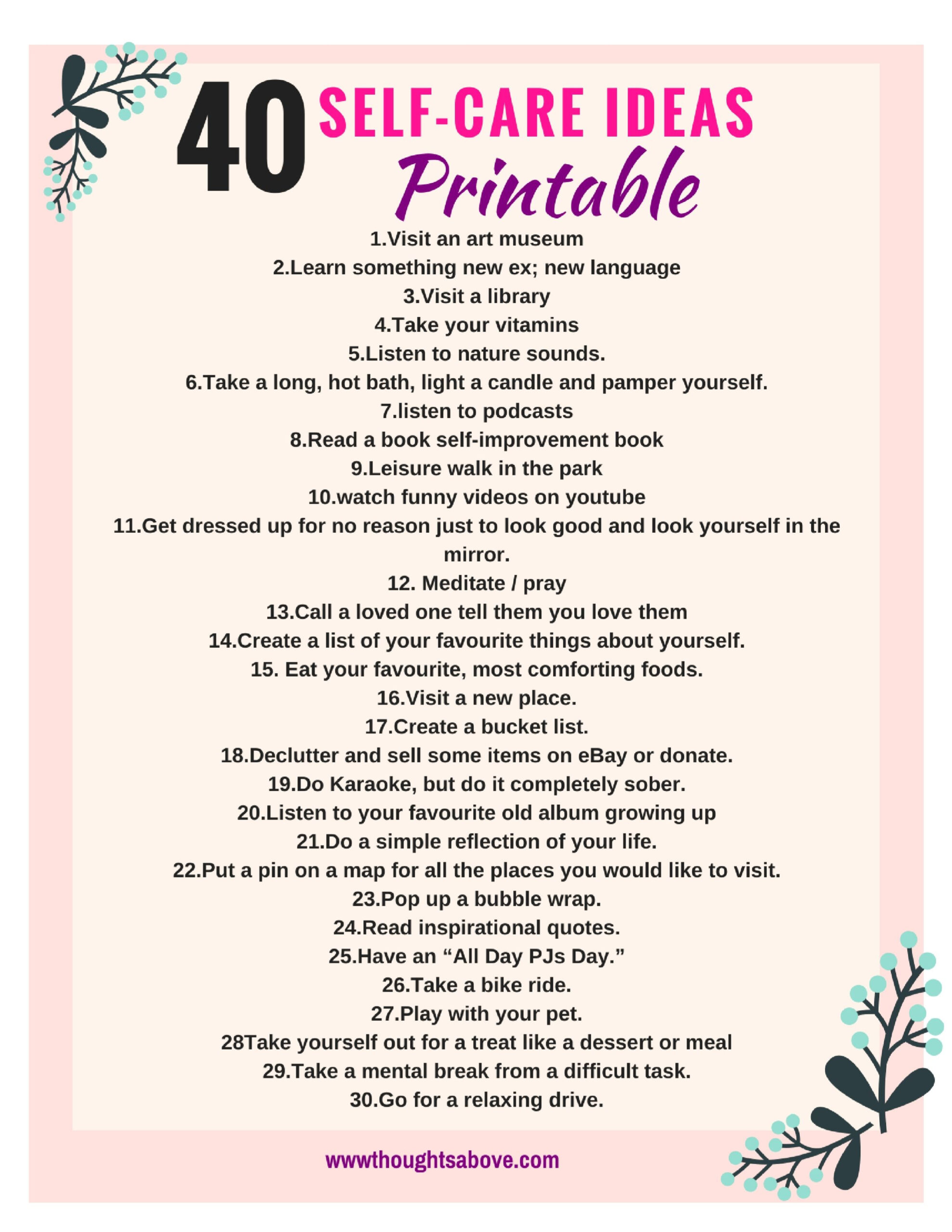 80 Printable Self Care Activity Worksheets 44