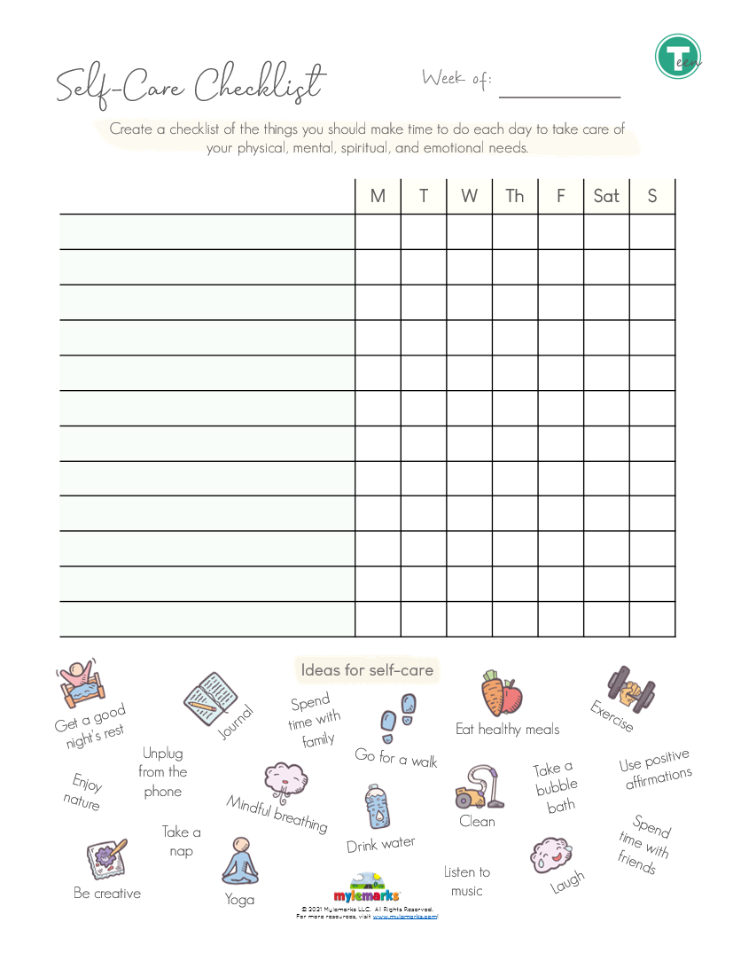 80 Printable Self Care Activity Worksheets 85