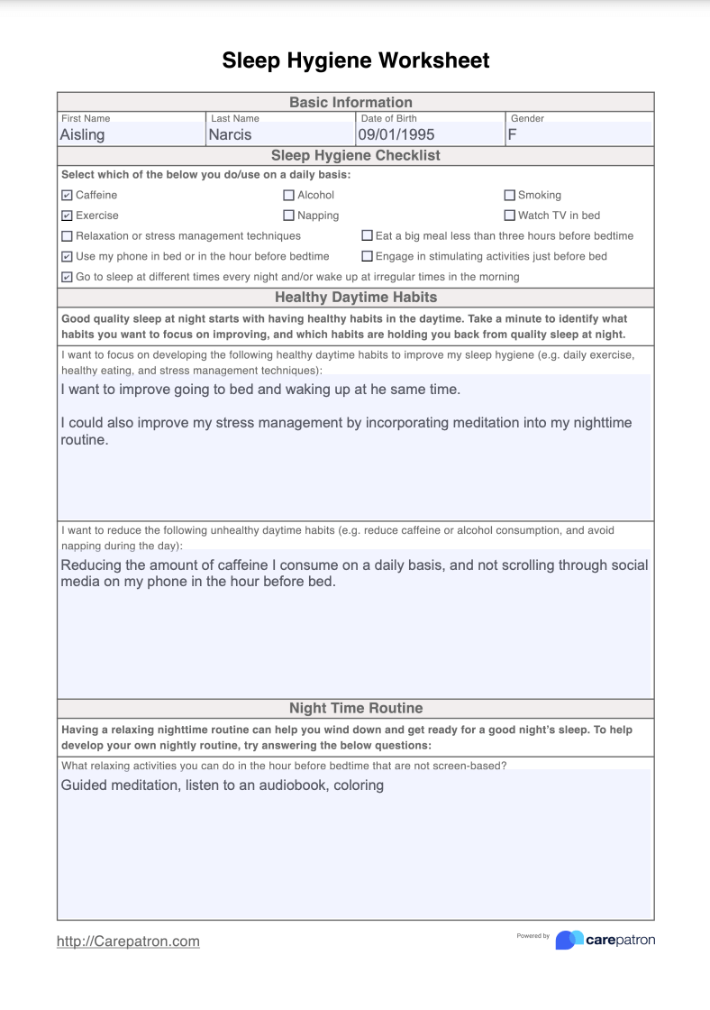 80 Printable Sleep Hygiene Worksheet Pdf 42