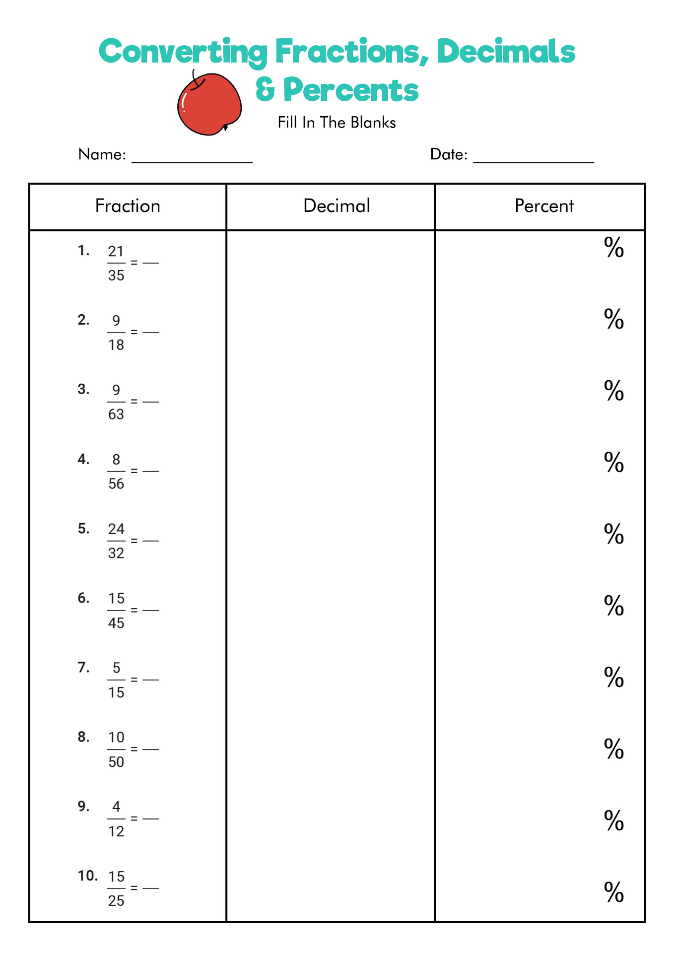 85 Decimal To Percent Worksheet 14