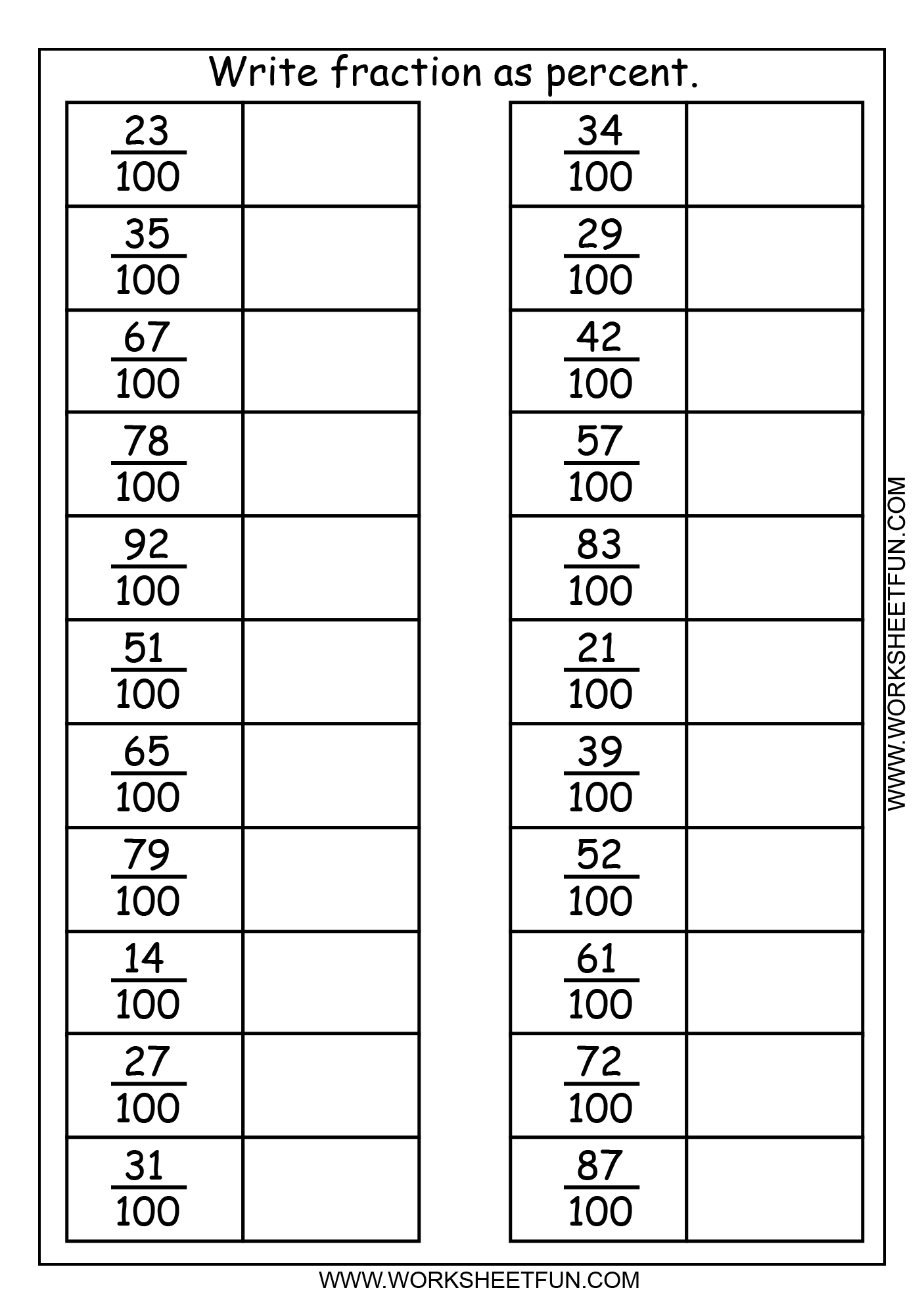 85 Decimal To Percent Worksheet 2