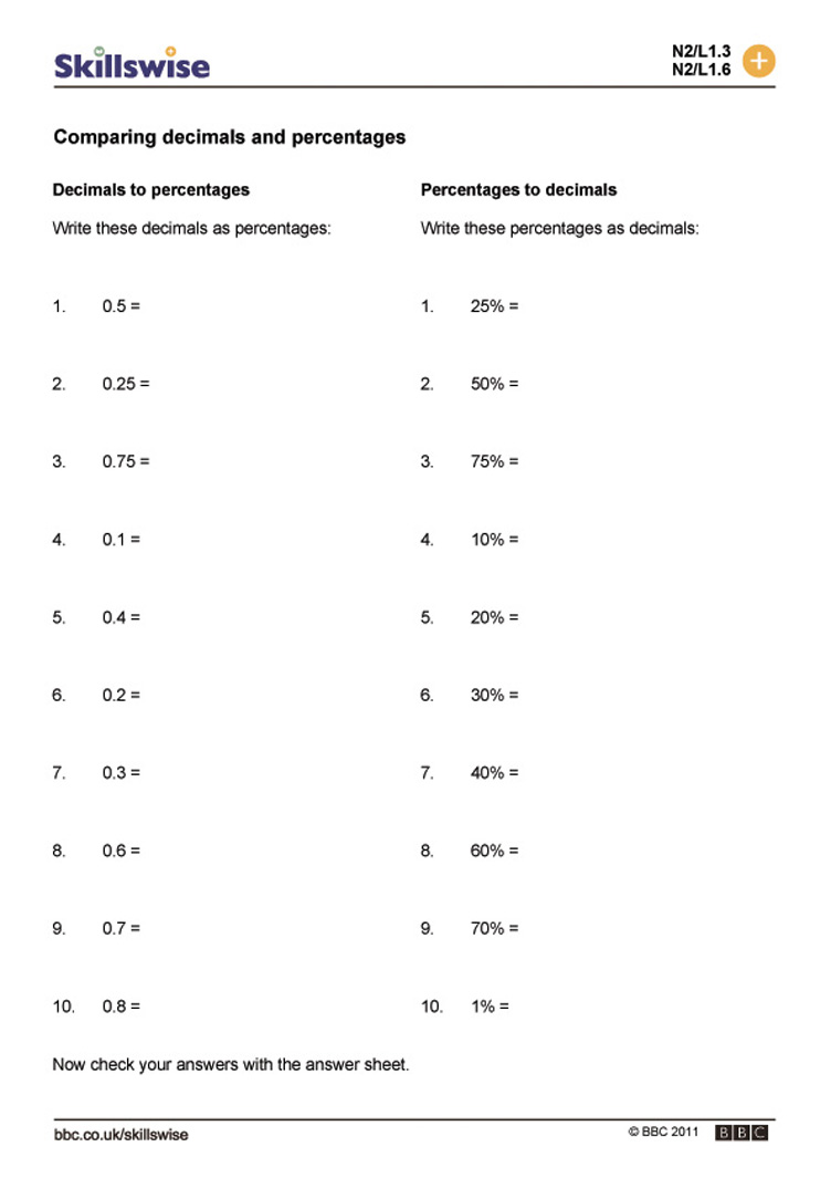 85 Decimal To Percent Worksheet 32