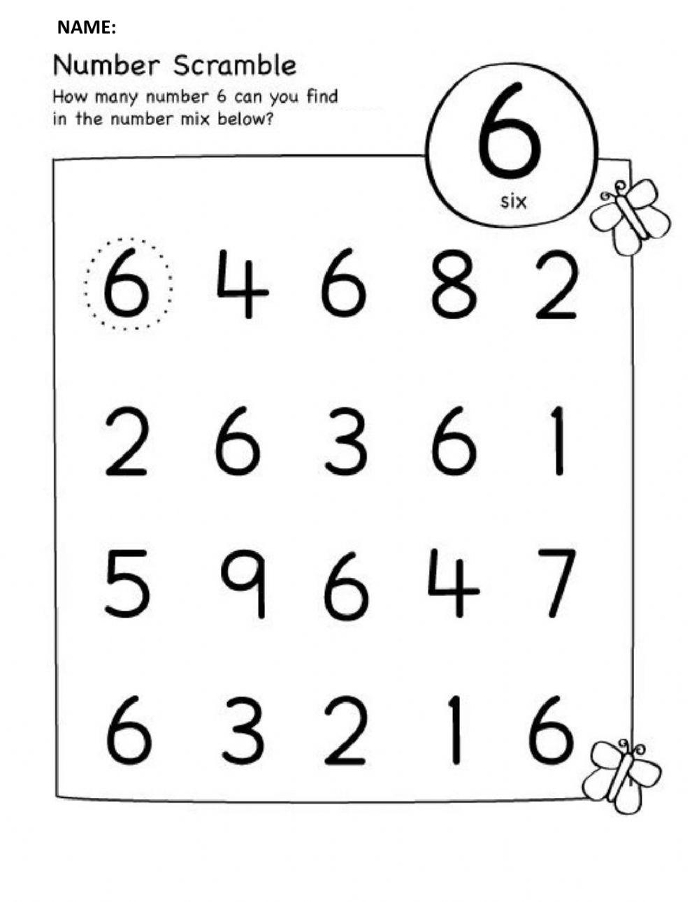 85 Number 6 Worksheet Preschool 27