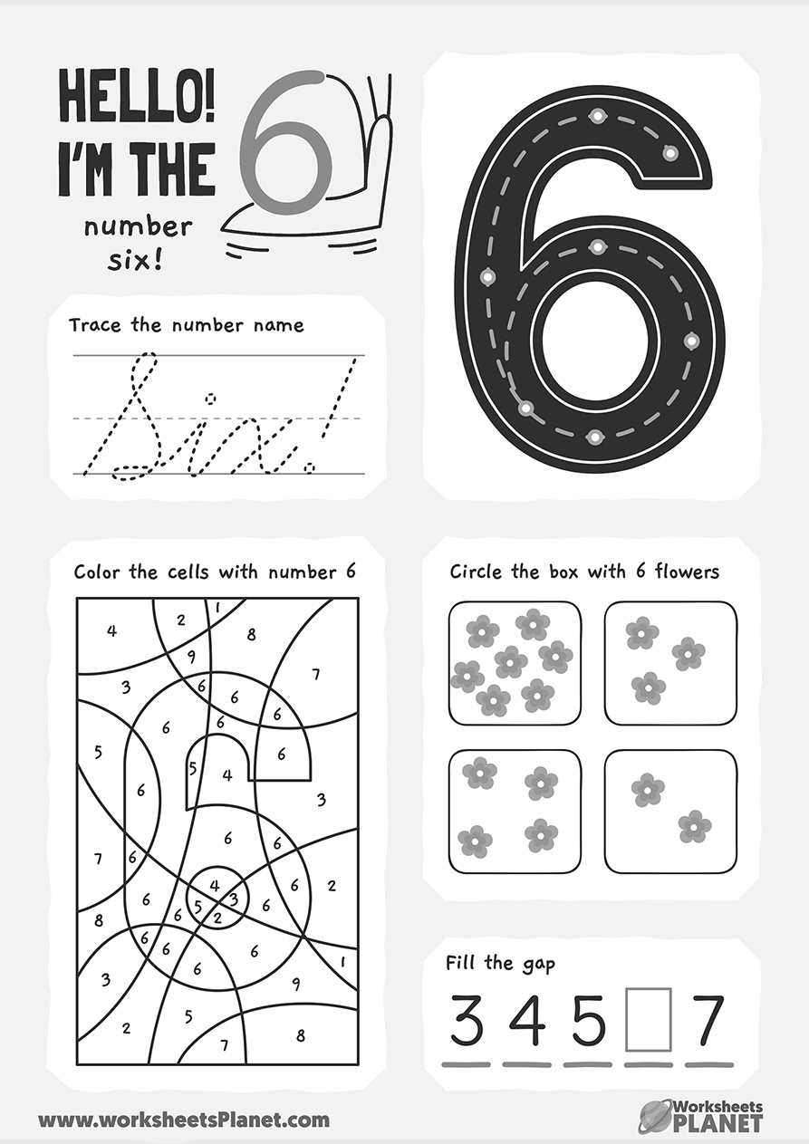 85 Number 6 Worksheet Preschool 35