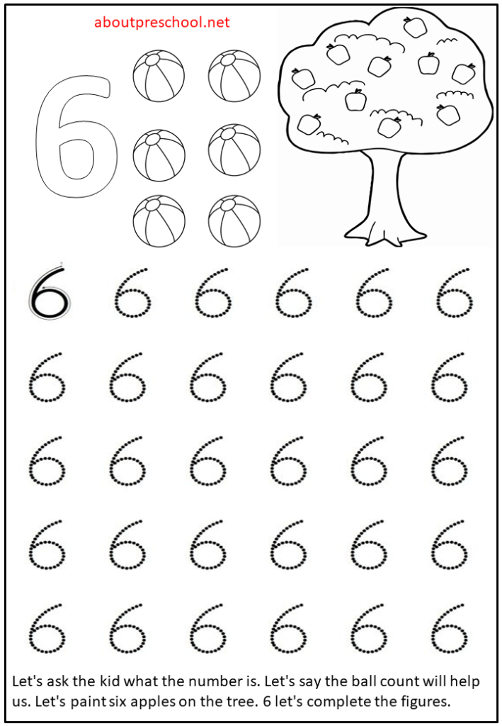 85 Number 6 Worksheet Preschool 71