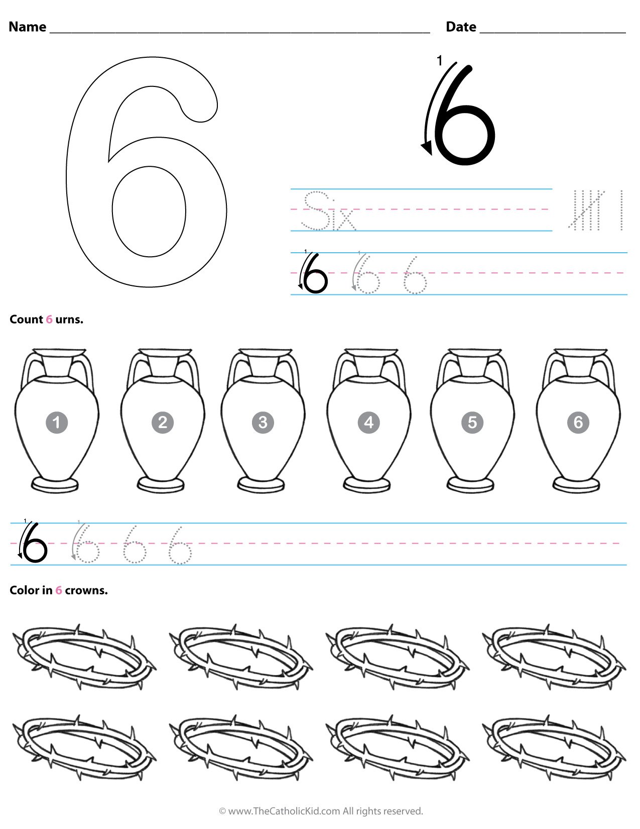 85 Number 6 Worksheet Preschool 72