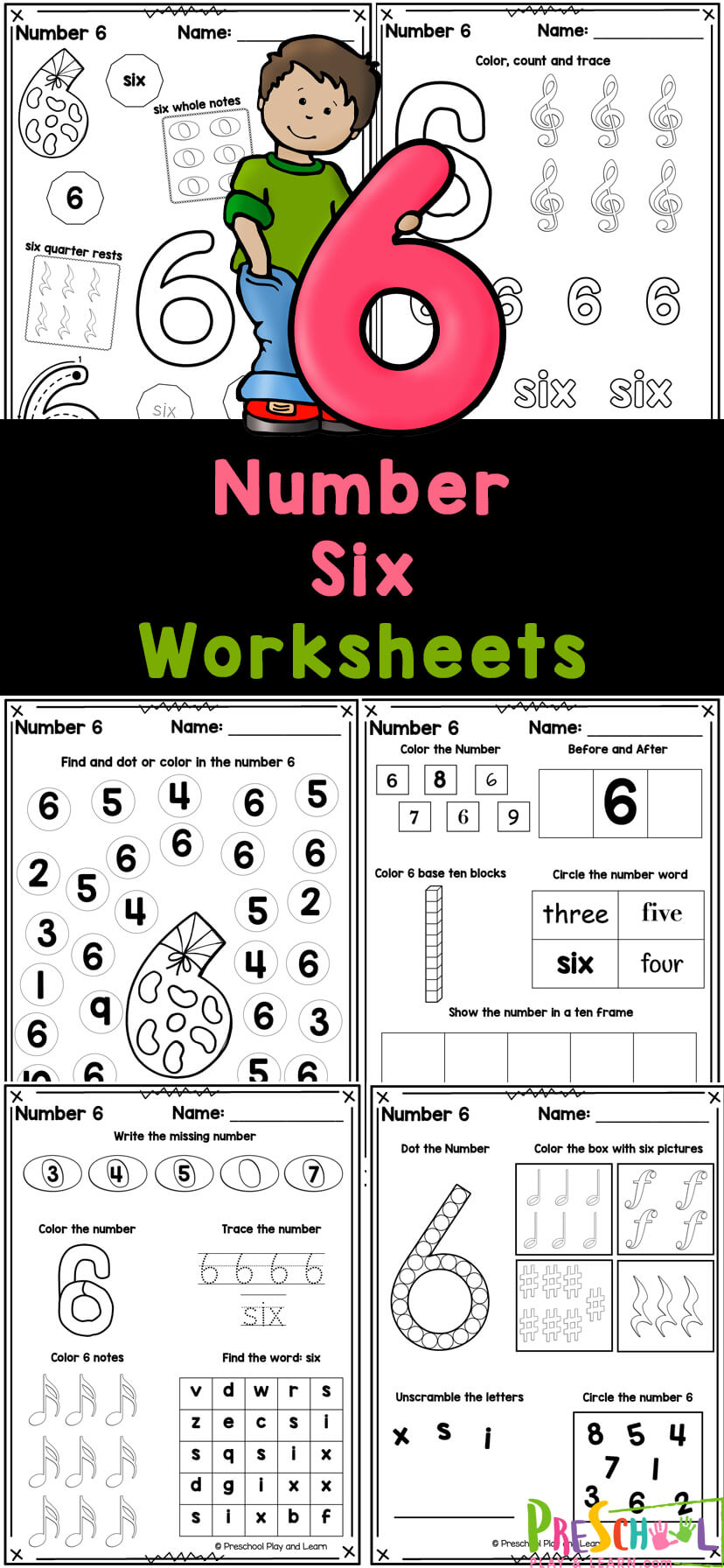 85 Number 6 Worksheet Preschool 76